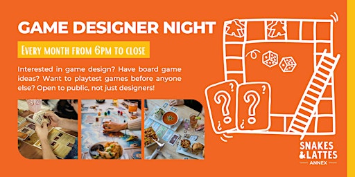 Immagine principale di Board Game Designer Night - Snakes & Lattes Annex 