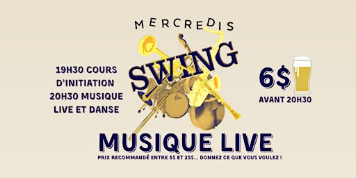 DANSE SWING & MUSIQUE LIVE - Draft pint 6$ - Introduction class at 7.30 primary image