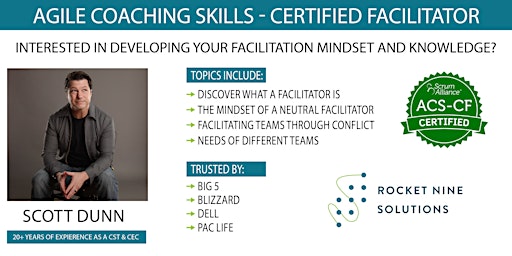 Image principale de Scott Dunn|Online|Agile Coaching Certified Facilitator|ACS-CF|June 3-4
