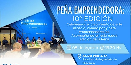 Imagen principal de 10º Peña Emprendedora - Club de Emprendedores Olavarría