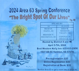 2024 Area 63 Spring Conference "The Bright Spot of Our Lives"