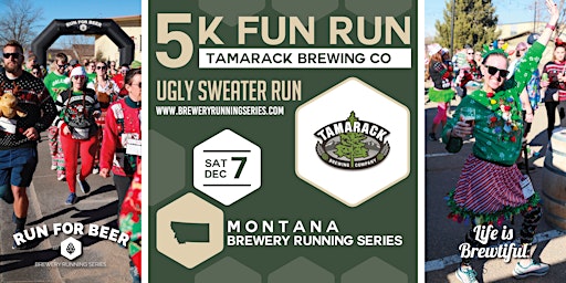 Image principale de 5k Ugly Sweater Run x Tamarack Brewing | 2024 MT Brewery Running Series