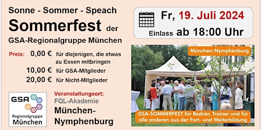 Imagem principal do evento Sonne - Sommer - Speach: Das Sommerfest der GSA-Regionalgruppe München