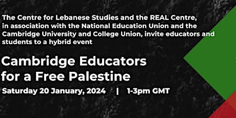 Cambridge Educators for a Free Palestine primary image