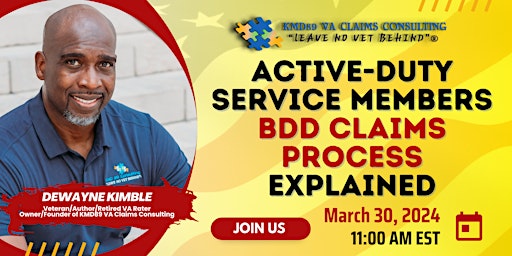 Primaire afbeelding van Active-Duty Service Members/Military Spouses BDD Claims Process Explained