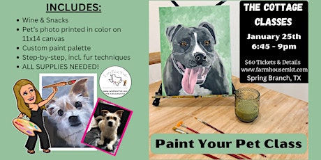 PAINT YOUR PET at The Cottage in Spring Branch primary image