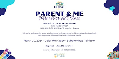 Imagen principal de Parent & Me Interactive Art Class - Color Me Happy - Bubble Wrap Rainbow