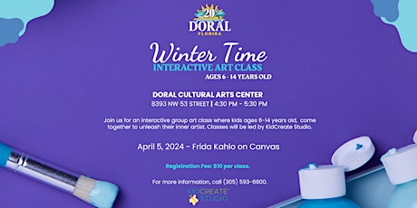 Image principale de Winter Time Interactive Art Class - Ages 6-14 Years Old