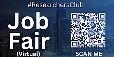 Imagem principal do evento #ResearchersClub Virtual Job Fair / Career Expo Event #Detroit