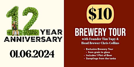Imagem principal de 12 Year Anniversary: Brewery Tour