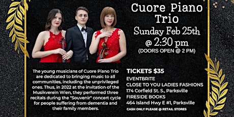 Knox presents...Cuore Piano Trio in Concert. primary image