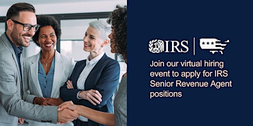 Imagem principal do evento IRS Senior Revenue Agent Virtual Hiring Event/Information Session