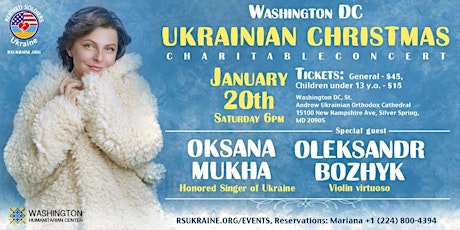 Washington, DC - Ukrainian Christmas  charitable concert with  Oksana Mukha primary image