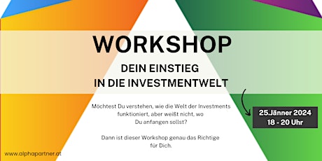 Hauptbild für Workshop - Dein Einstieg in die Investmentwelt