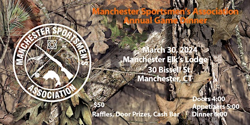 Imagem principal do evento Manchester Sportsmen's Association Annual Game Dinner