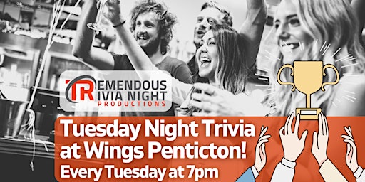 Imagem principal do evento Penticton Tuesday Night Trivia at Wings Restaurant!