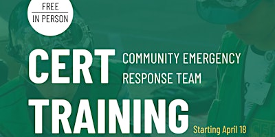 Primaire afbeelding van Community Emergency Response Team (CERT) Training