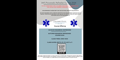 Hauptbild für EMT/PARAMEDIC AUTUMN 48 HR REFRESHER COURSE 2024 CONTINUING EDUCATION