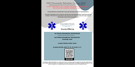 EMT/PARAMEDIC AUTUMN 48 HR REFRESHER COURSE 2024 CONTINUING EDUCATION