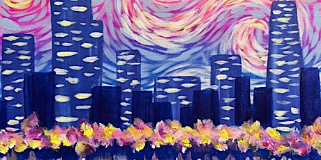 Glowing Starry Night - Chicago - Paint and Sip by Classpop!™