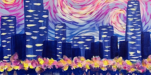 Immagine principale di Glowing Starry Night - Chicago - Paint and Sip by Classpop!™ 