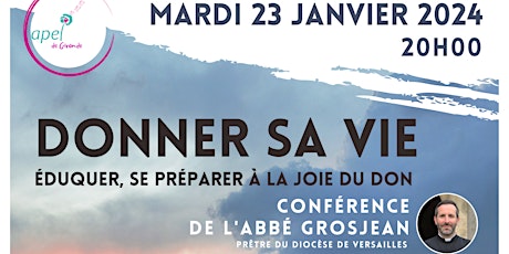 "Donner sa Vie" :  Eduquer, se preparer à la joie du don primary image