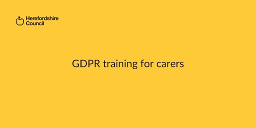 Mandatory GDPR Training for carers primary image