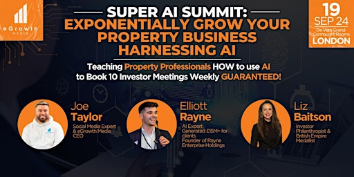 Imagem principal do evento SuperAI Summit: "Exponentially Grow Your Property Business Harnessing AI"