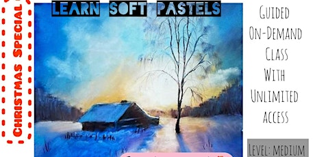 Imagem principal do evento Christmas Landscape with Soft Pastels - On-Demand Art Class for Kids 7-10