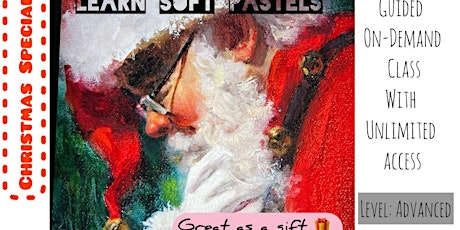 Imagem principal do evento Santa with Soft Pastels - On-Demand Art Class for Kids 7-10