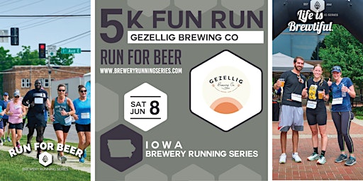 5k Beer Run x Gezellig Brewing Company | 2024 Iowa Brewery Running Series  primärbild