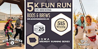Imagen principal de Boos & Brews 5k Beer Run x 515 Brewing | 2024 Iowa Brewery Running Series