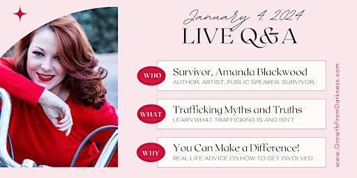 Imagen principal de Human Trafficking Q and A with Amanda Blackwood