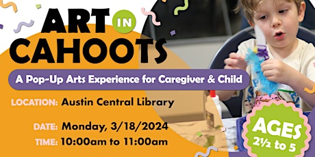 Imagem principal do evento Art in Cahoots @ Central Library - March 2024