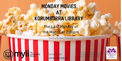 Primaire afbeelding van Monthly Monday Movies at Korumburra Library