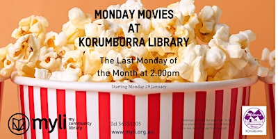 Hauptbild für Monthly Monday Movies at Korumburra Library