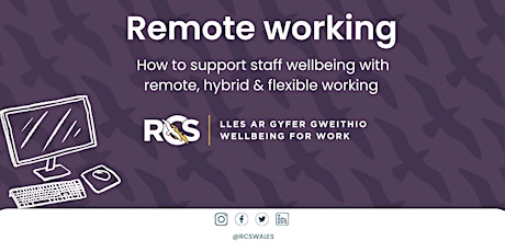 Imagem principal do evento Remote Working - How to support staff wellbeing with remote working