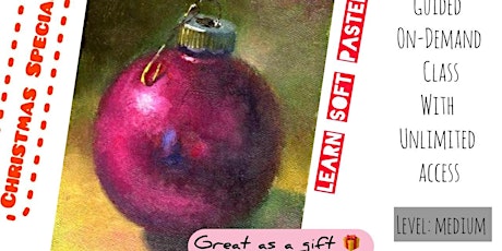 Imagem principal do evento Christmas Bauble with Soft Pastels - On-Demand Art Class for Kids 7-10