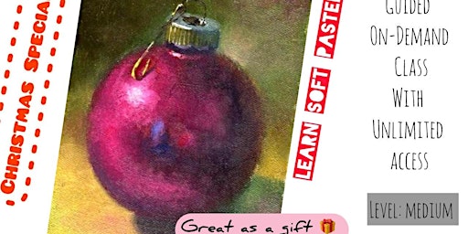 Christmas Bauble with Soft Pastels - On-Demand Art Class for Kids 7-10 primary image