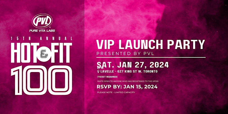 15th Annual Hot & Fit 100 VIP Launch Party Saturday, January 27