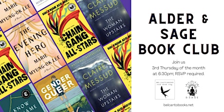 Alder & Sage Book Club, presented by Bel Canto Books (April 2024)