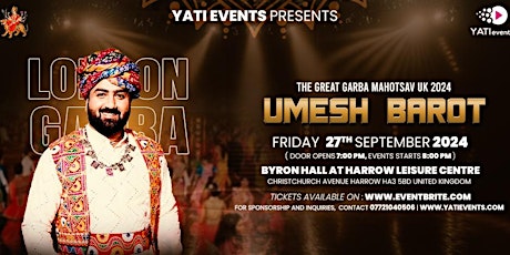 Umesh Barot Pre-Navratri  in UK part of The Great Garba Mahotsav 2024