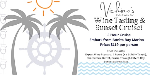 Image principale de Vichinos Wine Tasting Sunset Cruise: Western Twist!