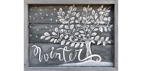 Imagen principal de Winter Scene Acrylic Painting on Wood Board