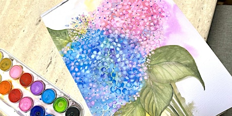 Sip & Paint Candy Hydrangeas - Watercolours Art workshop