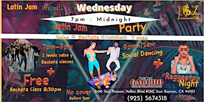 Imagem principal de Latin Jam  Dance Class Wednesdays Gaucho | Salsa class| Bachata class
