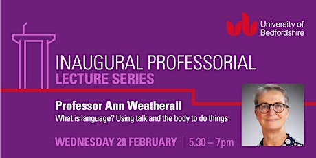 Inaugural professorial lecture of Professor Ann Weatherall primary image