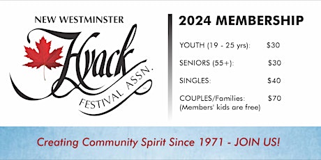 New Westminster Hyack Festival Association 2024 Membership primary image