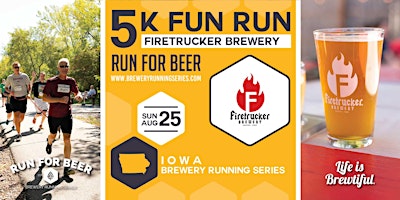 Imagem principal do evento 5k Beer Run x Firetrucker Brewery | 2024 Iowa Brewery Running Series