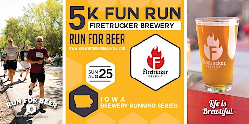 Imagem principal do evento 5k Beer Run x Firetrucker Brewery | 2024 Iowa Brewery Running Series